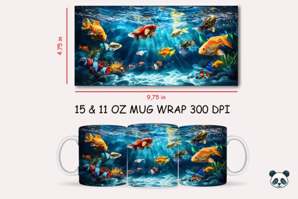 3D Aquarium Fish Mug Wrap Graphics and Crafts Review
