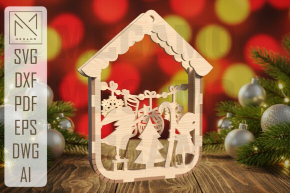 Angels Tree Ornament SVG: A Festive Laser Cutting Design for Winter Amp Branding