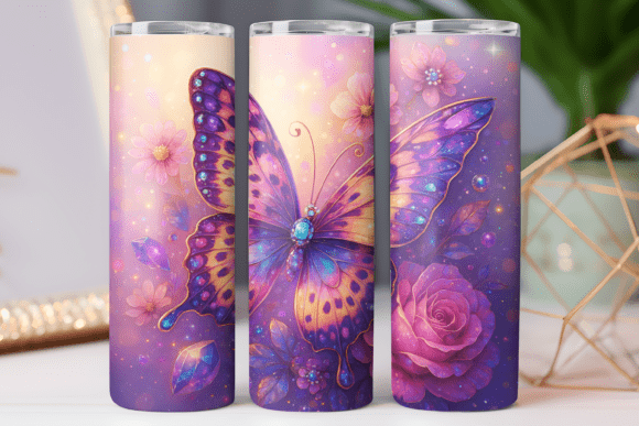 Butterflies 3d Tumbler Design Wrap 20oz Graphics and Freebies