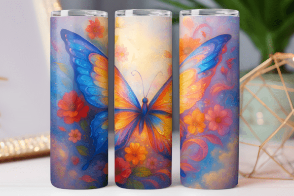 Butterflies 3d Tumbler Skinny Wrap 20oz Graphics Freebies