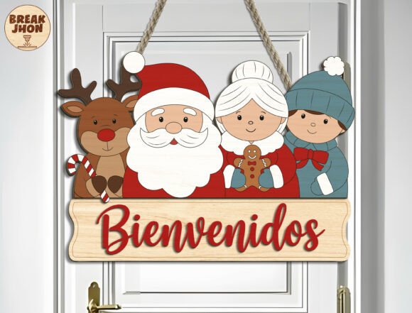 Christmas Family Welcome Sign Svg: Laser Cutting & Winter Amp
