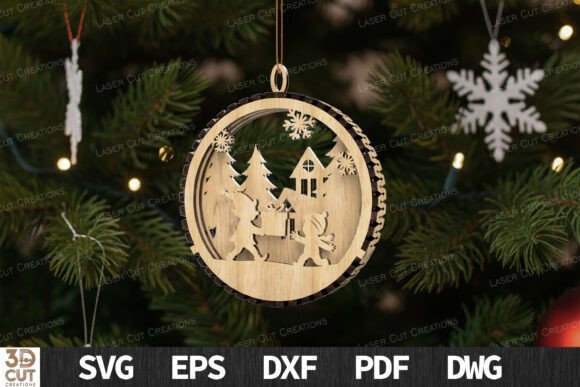 Christmas Kids Gift Scene Ornament SVG: Laser Cutting and Winter Amp Review
