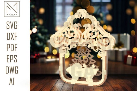 Christmas Tree Ornament SVG for Laser Cutting and Winter Amp Projects