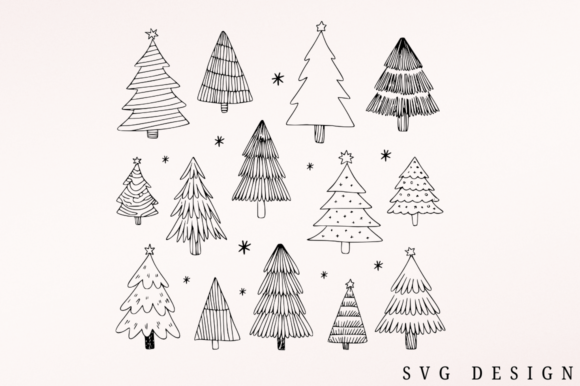 Christmas Trees Vector SVG Design for Graphics and Crafts