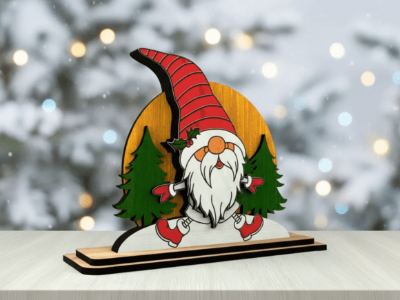 Cute Christmas Gnome Table Decoration: Laser Cutting Winter Amp