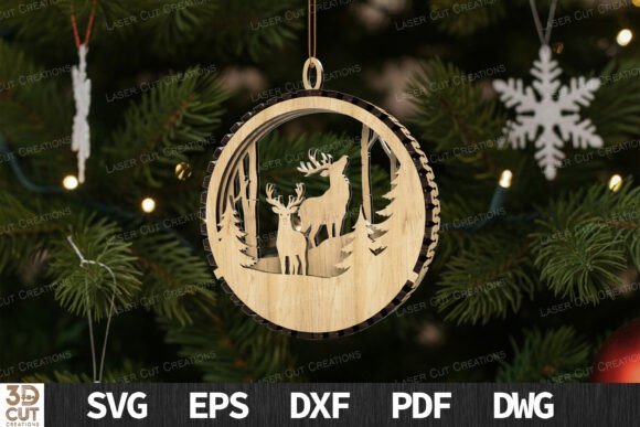 Deer Family Forest Ornament SVG: Laser Cutting & Winter Amp Review