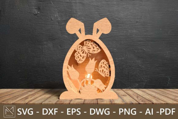 Easter Bunny Wooden Lantern - Laser Cut