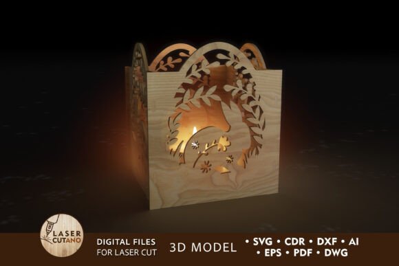 Easter Decorative Candle Holder for Laser Cutting and Spring Amp Projects