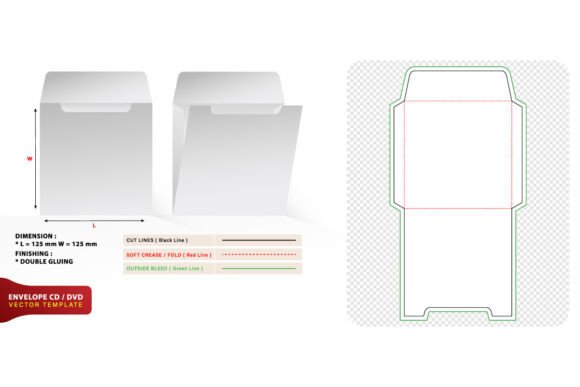Envelope Packaging Die Cut Template Graphics for Envelopes