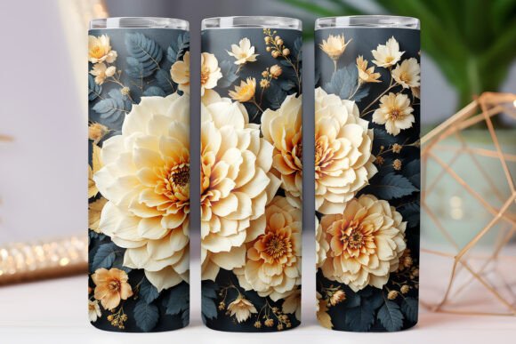 Floral Tumbler Wrap 3d Flower Art Design