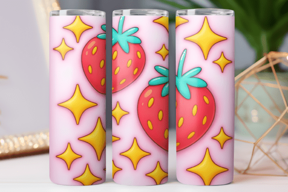 Fruit Print 3D Tumbler Wrap for Embroidery Projects