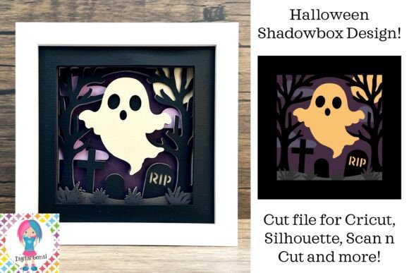 Halloween Ghost SVG 3D Shadowbox Graphics and Crafts