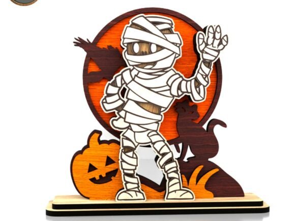 Halloween Mummy Figurine - Cut Template: Laser Cutting & Autumn Amp Review