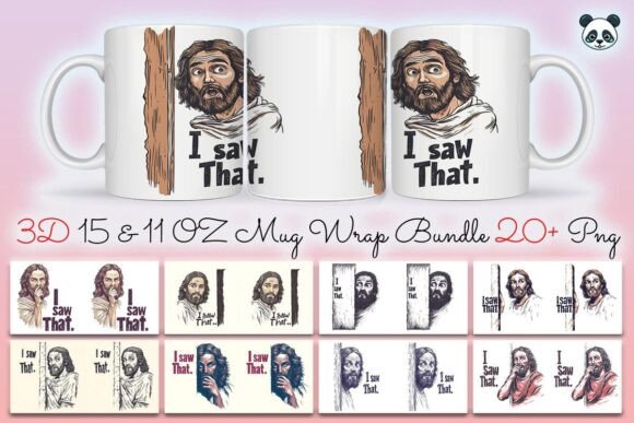 I Saw That Jesus Funny Mug Wrap Bundle: Graphics and Crafts Review