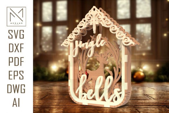 Jingle Bells Ornament SVG for Laser Cutting and Winter Amp Projects