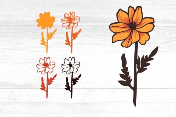 Layered Autumn Flower SVG: Graphics and Illustrations for Sellers