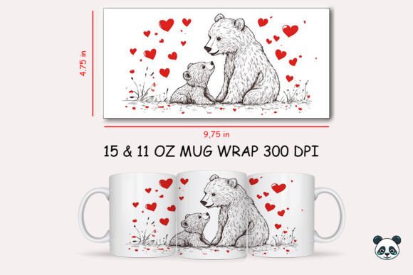Mama Bear Mothers Day Mug Wrap Graphics for Crafts