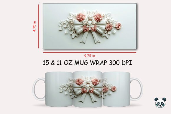 Mothers Day 3D Bow Flowers Mug Wrap: A Designer’s Take on Graphics and Crafts