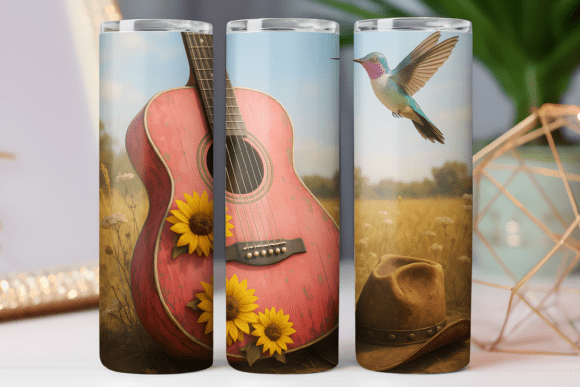 Music Tumbler Wrap Skinny 20oz Design 3d Graphics and Tumbler Wraps