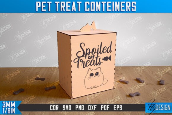 Pet Treat Box Laser Cut Design. 3d Box