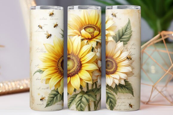 Sunflower 3d Tumbler Wrap Design 20oz Graphics and Tumbler Wraps